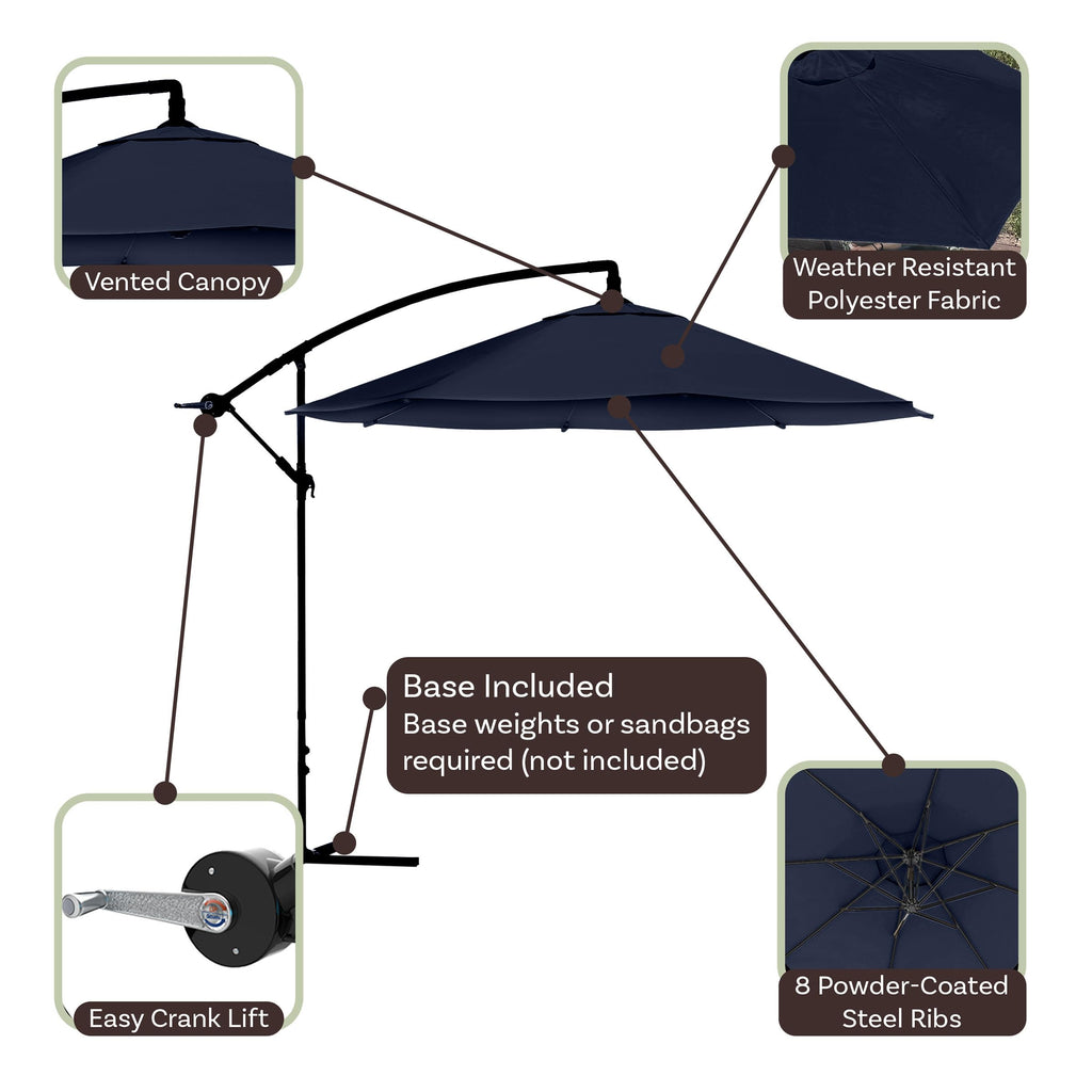 10 Ft Offset Cantilever Patio Umbrella with Cross Base Q5183