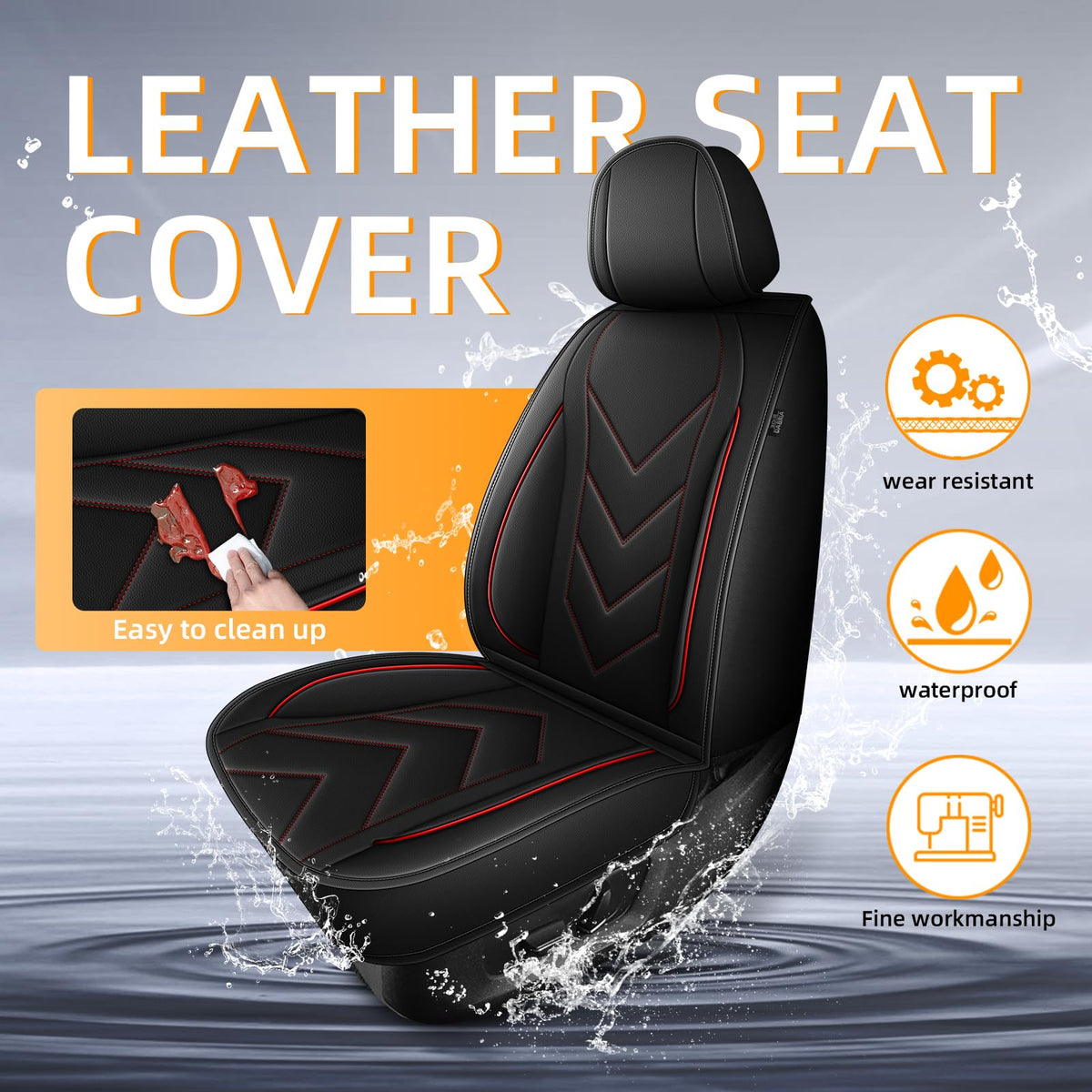 Waterproof Leather Full Set Car Seat Covers U863115