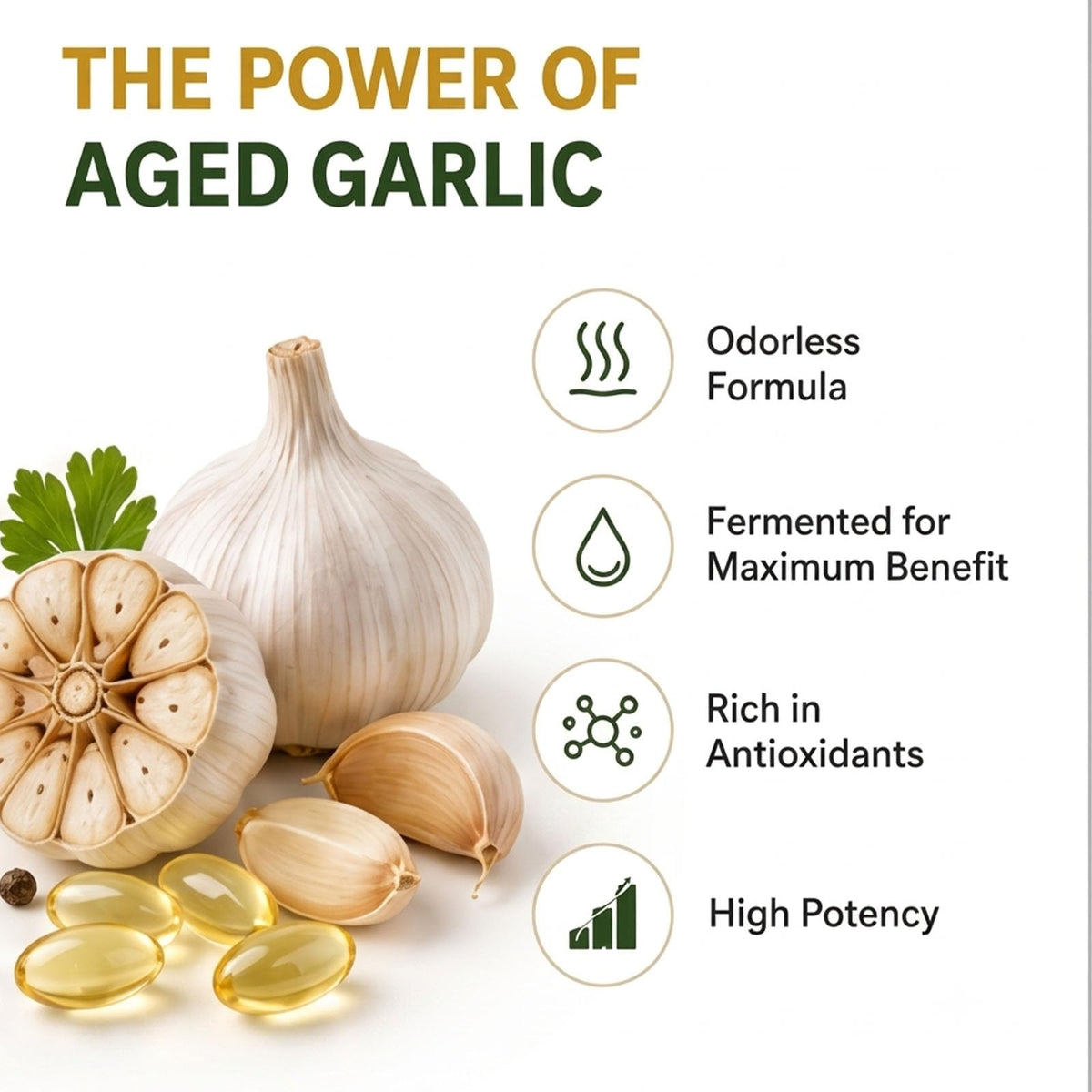 Odorless Aged Garlic Extract Supplement, 300 Softgels Z163299