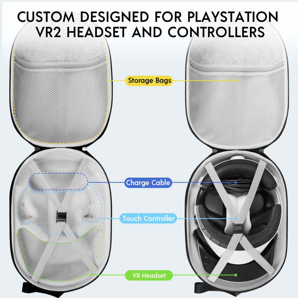 Hard Carrying Case for Gaming Headset and Touch Controllers V3109