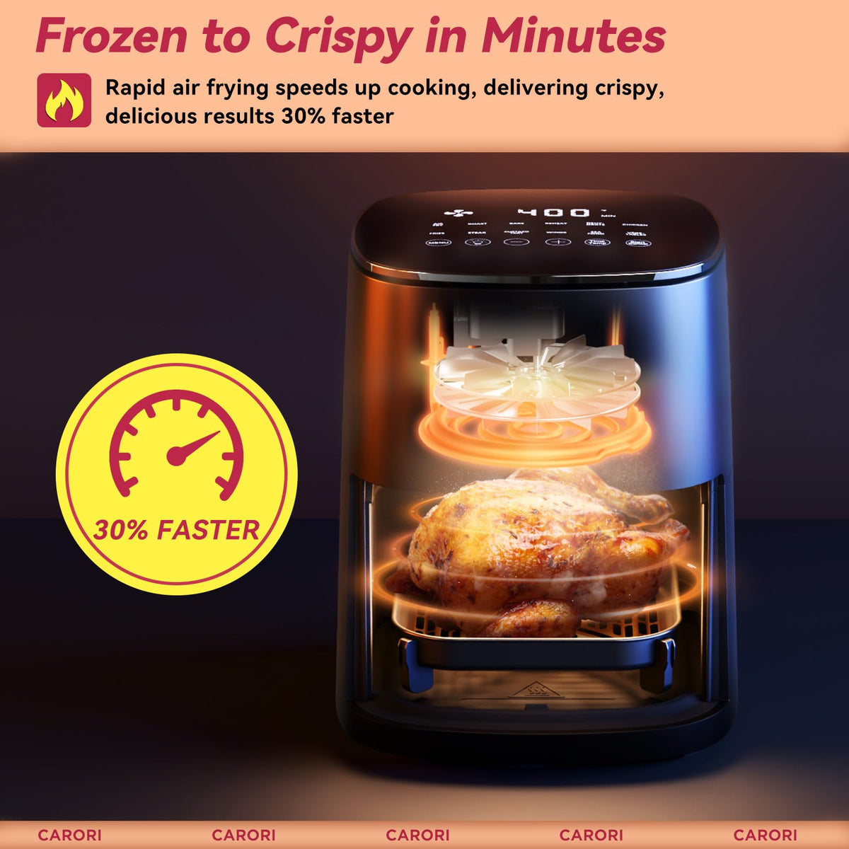 6Qt Air Fryer with Viewing Window, 12 Preset, Nonstick Dishwasher Safe Basket K518