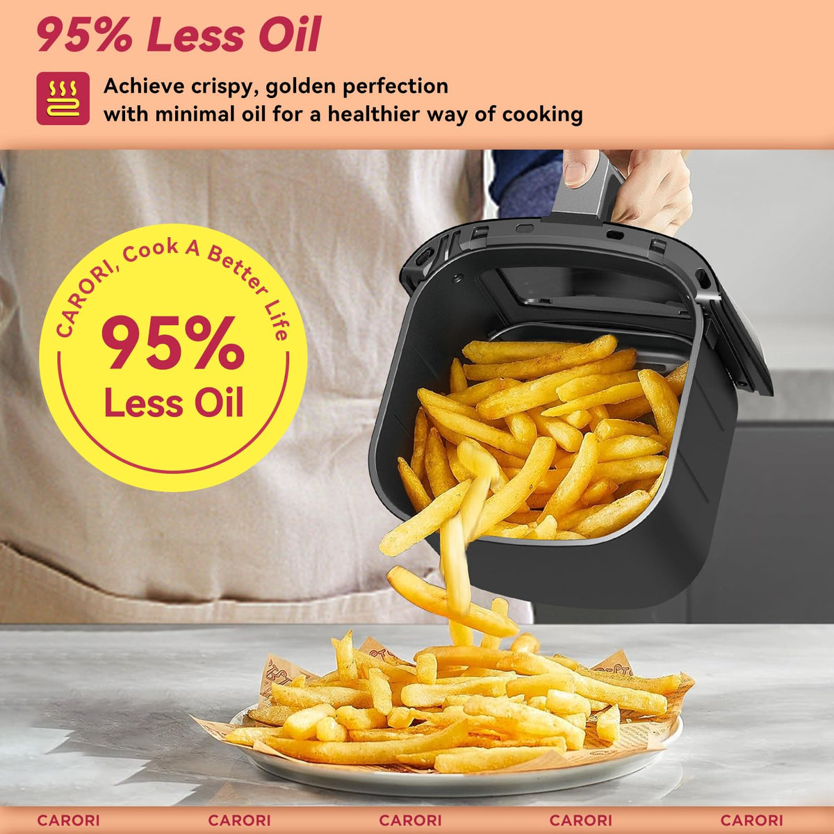 6Qt Air Fryer with Viewing Window, 12 Preset, Nonstick Dishwasher Safe Basket K518