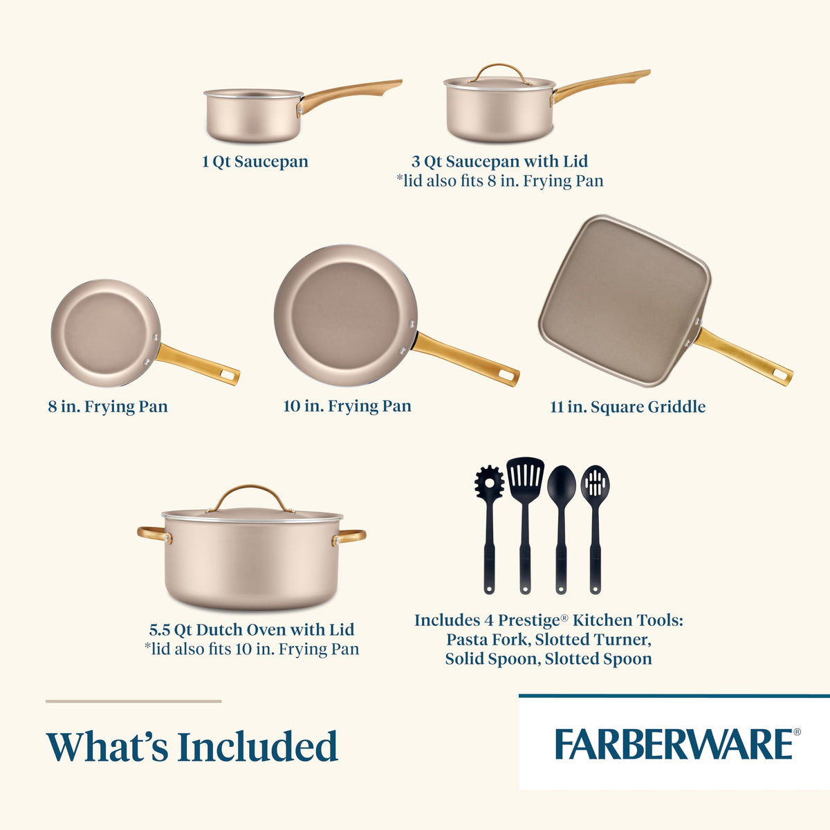 Nonstick Cookware and Pot Set with Lids, Dishwasher Safe, 12 Piece X14742