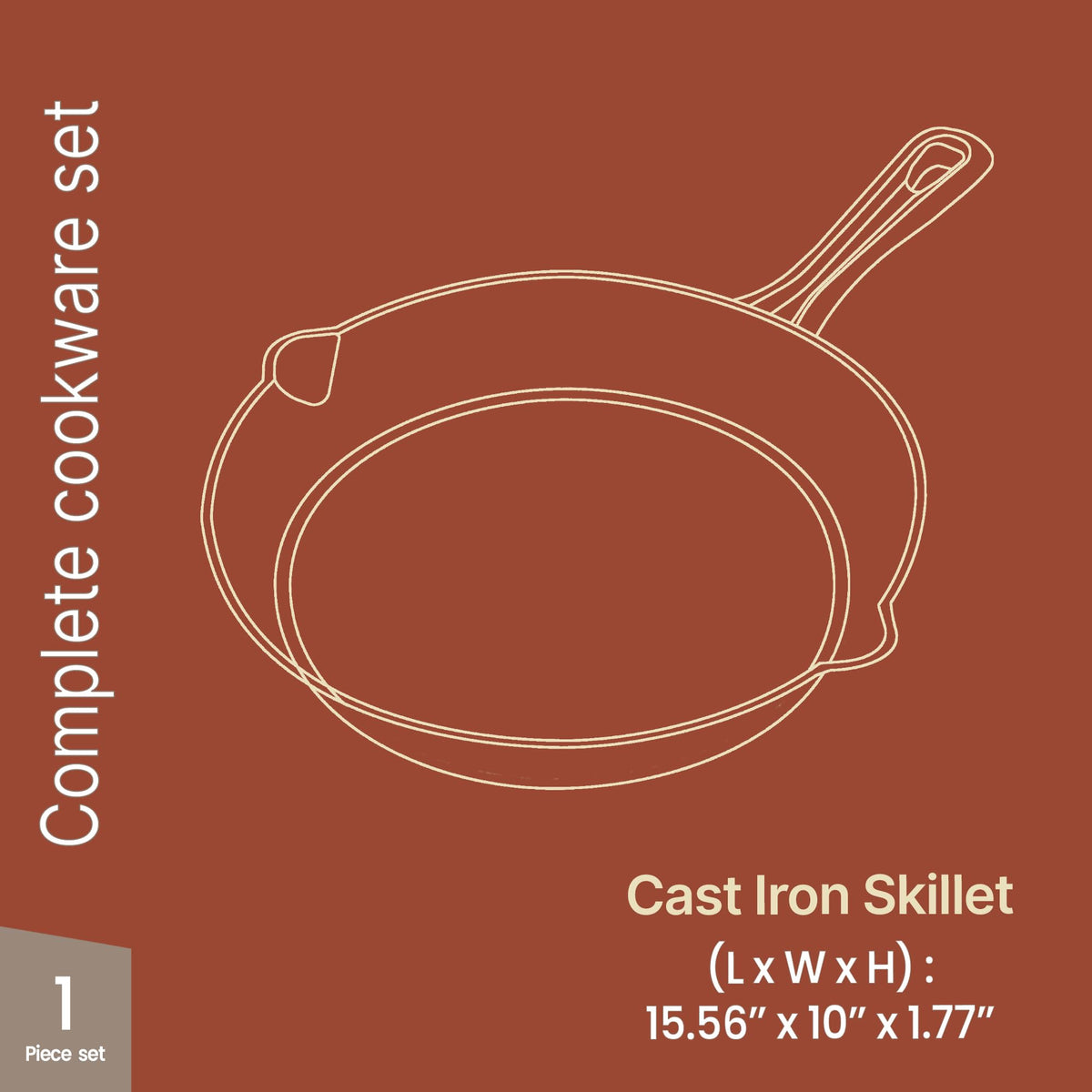 10" Pre Seasoned Cast Iron Skillet with Glass Lid F2478