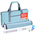 166 White Mahjong Tile Set with 4 Racks and Blue Carrying Bag M385747