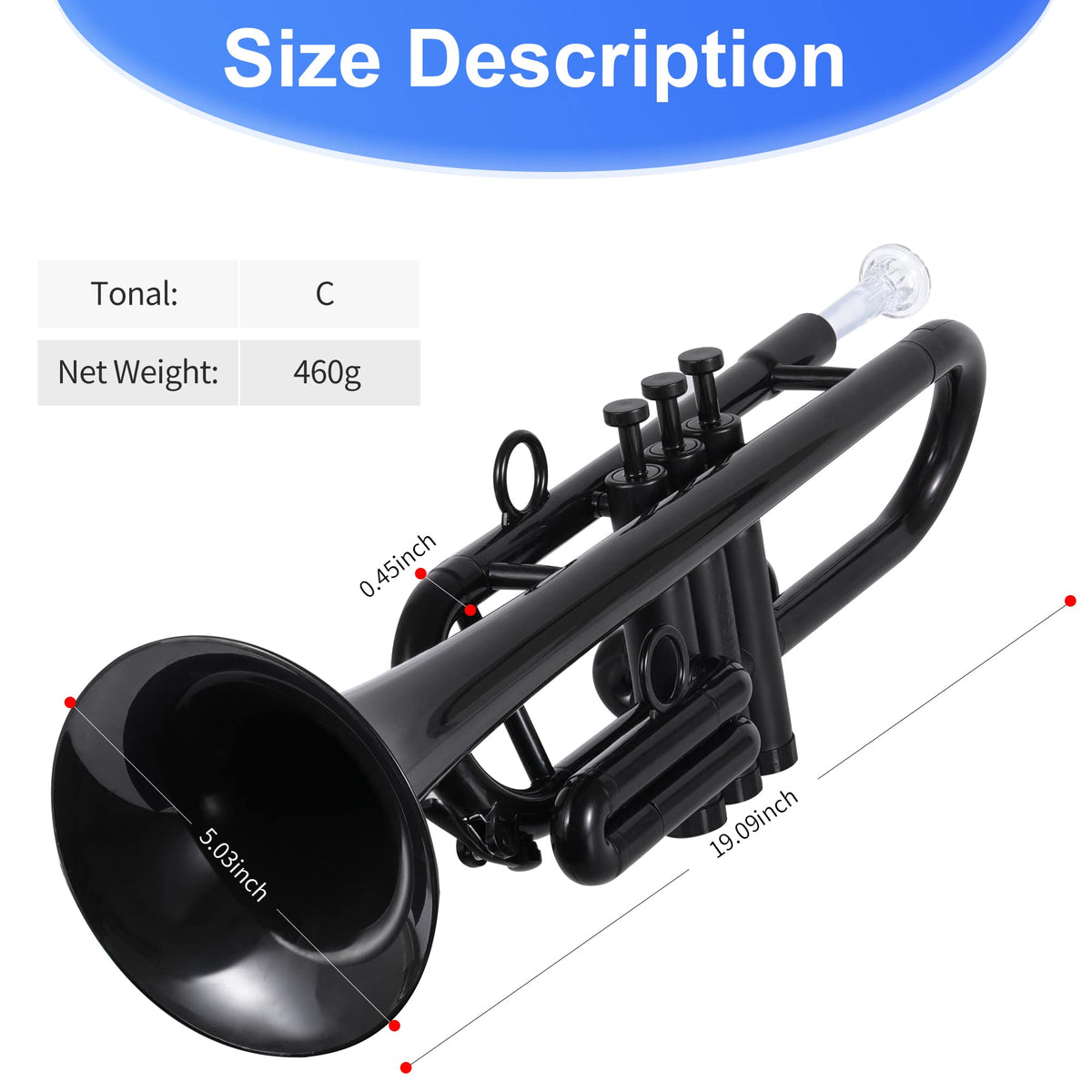 Plastic Trumpet Black L248