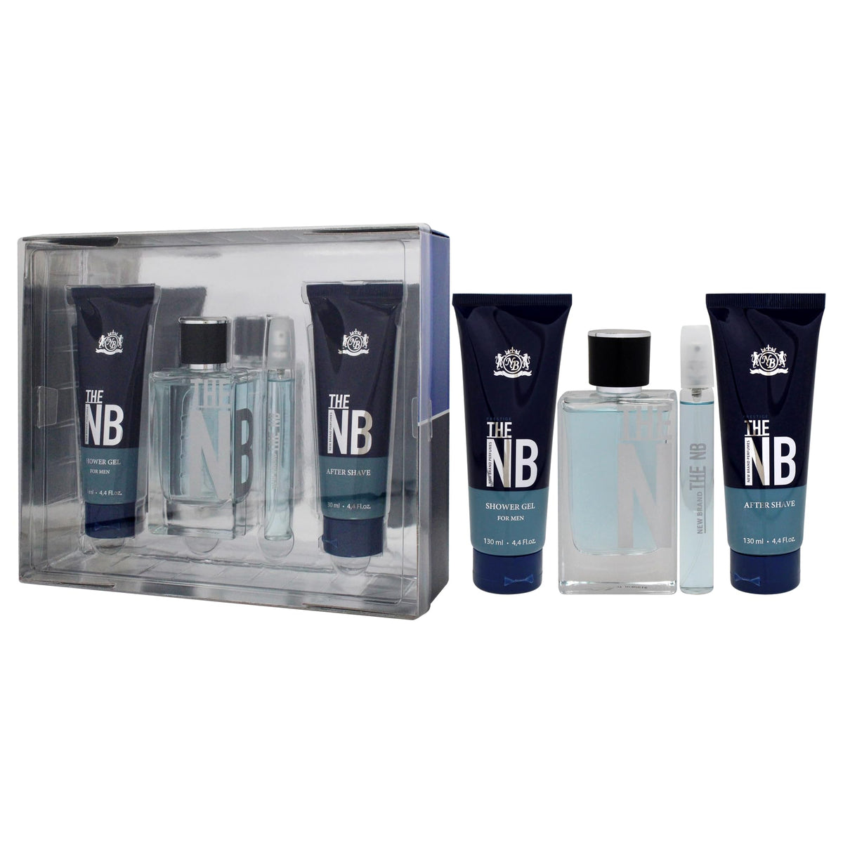 4 Pieces Eau de Toilette Spray Shower Gel After Shave Balm Gift Set S474