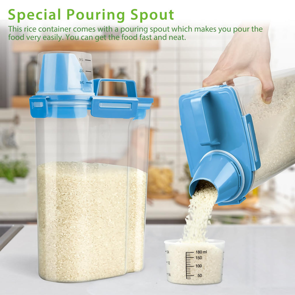 Airtight Rice Storage Container with Measuring Cup K487473