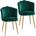 Velvet Dining Chairs Set of 2 Green P3399