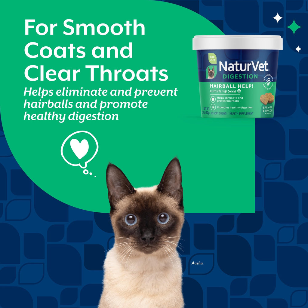 Hemp Hairball Aid Supplement for Cats 60 ct Soft Chews I7417