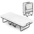 Folding Bed with Mattress, Cot Size Gel Memory Foam Metal Frame R94564