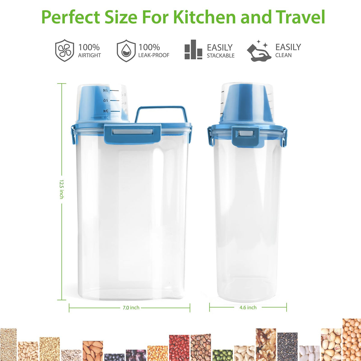 Airtight Rice Storage Container with Measuring Cup K487473