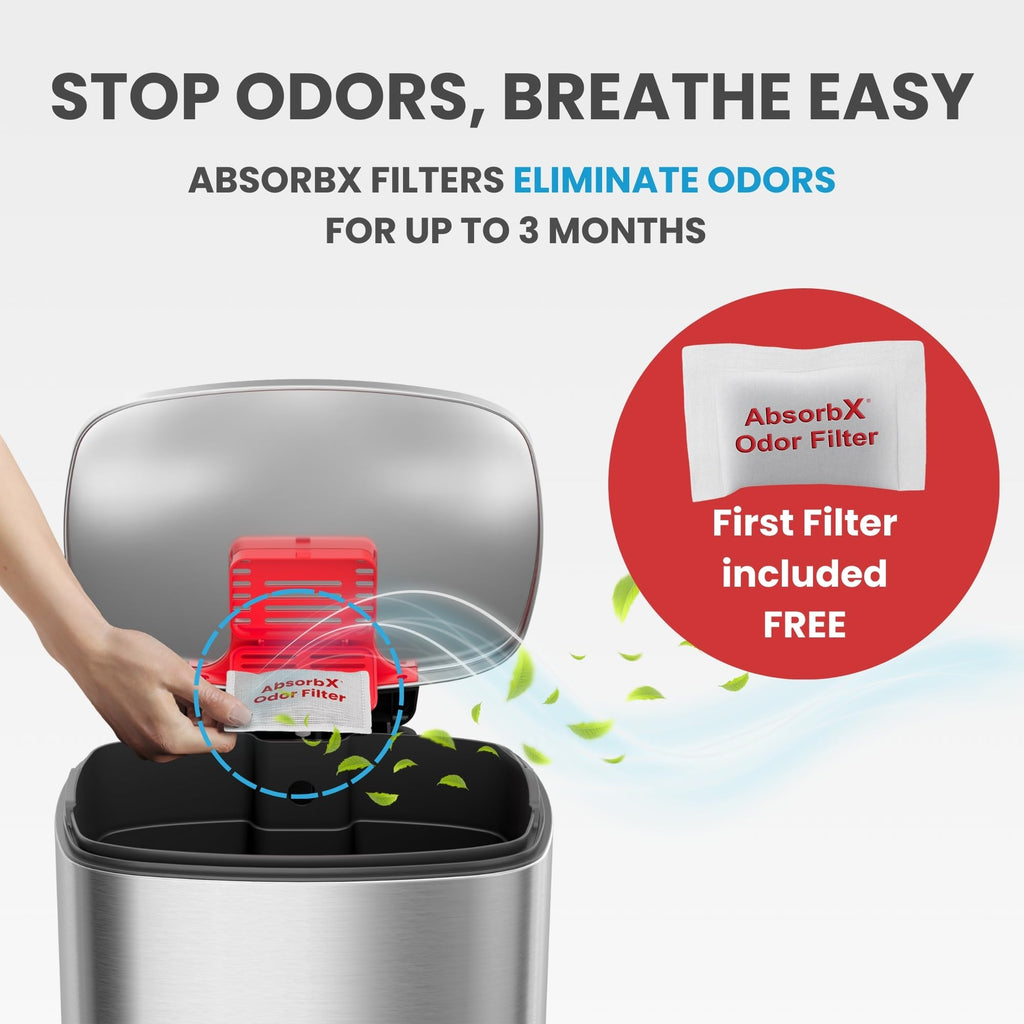 13.2 Gallon Stainless Steel Step Trash Can with Lid G625280