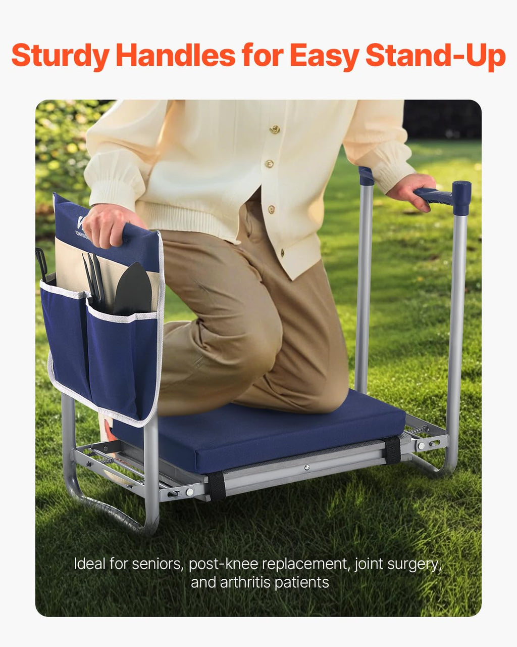 Folding Garden Kneeler and Seat with Tool Bags L7516