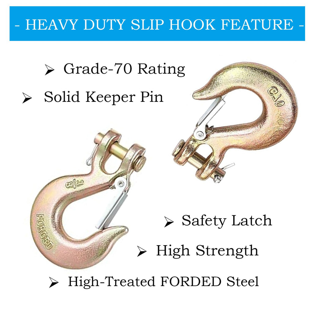 3/8 Inch Heavy Duty Forged Clevis Slip Hook with Safety Latch, 18,000 Lbs Capacity I135938