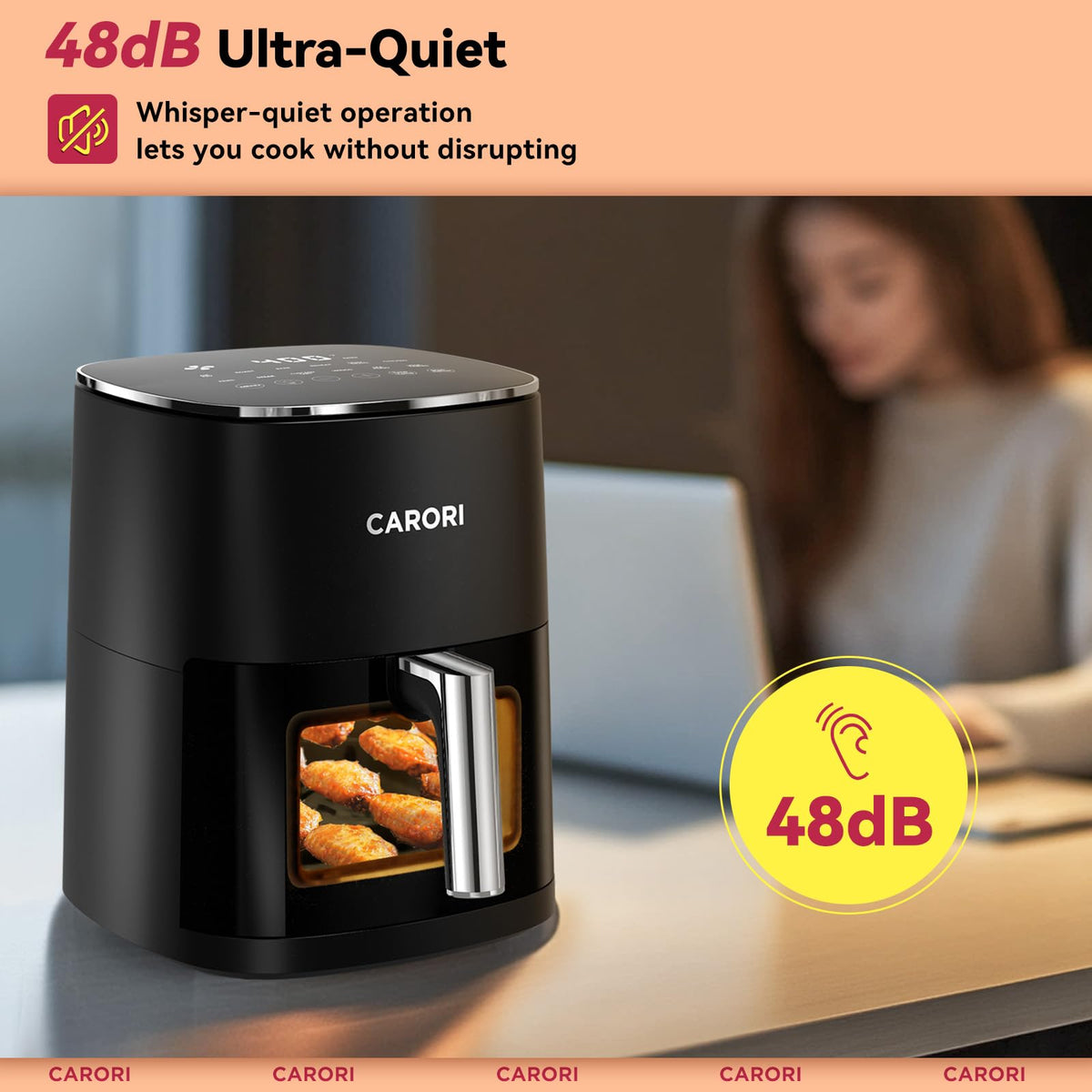 6Qt Air Fryer with Viewing Window, 12 Preset, Nonstick Dishwasher Safe Basket K518