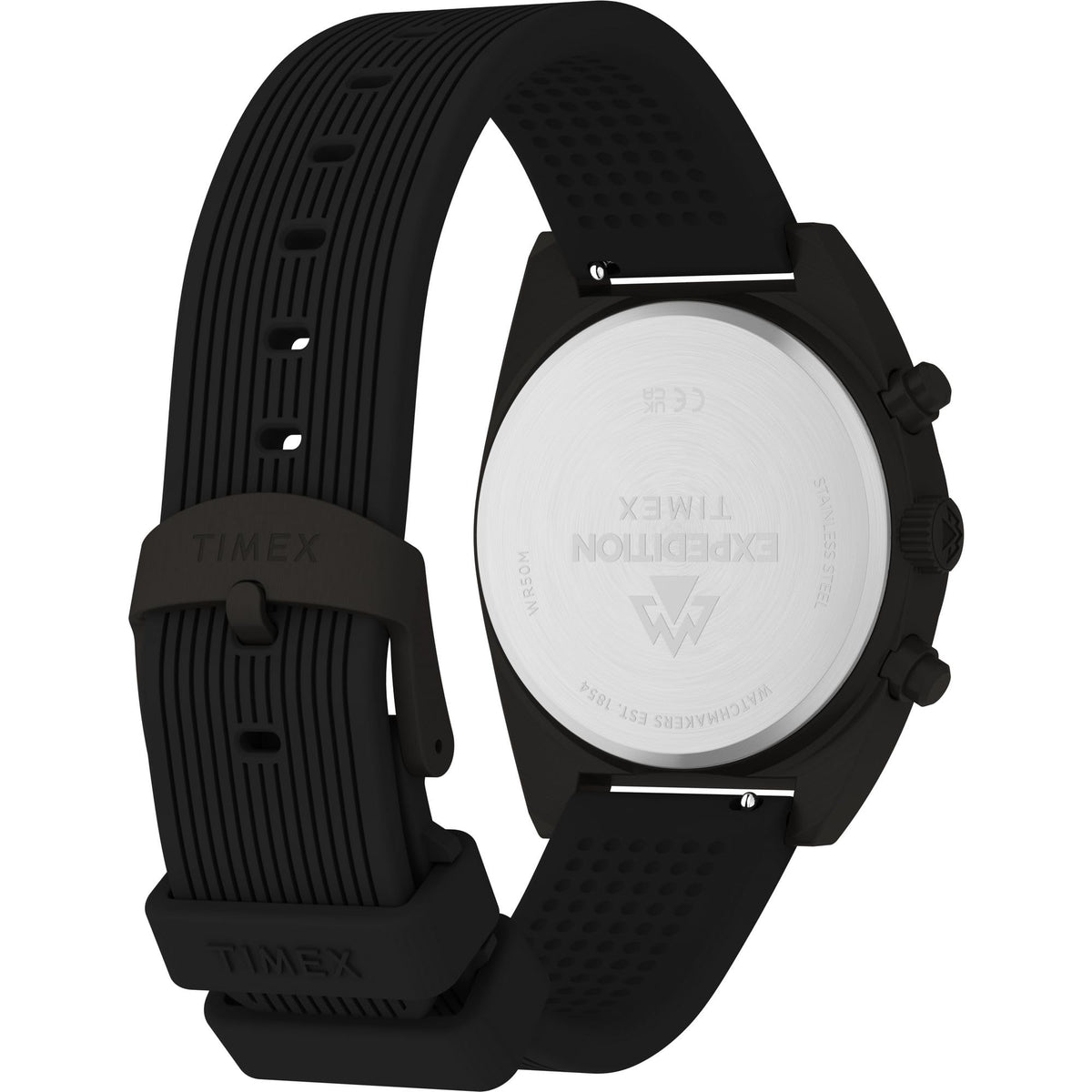 Men's Chronograph 41mm Watch Black Dial Gunmetal Case T3679