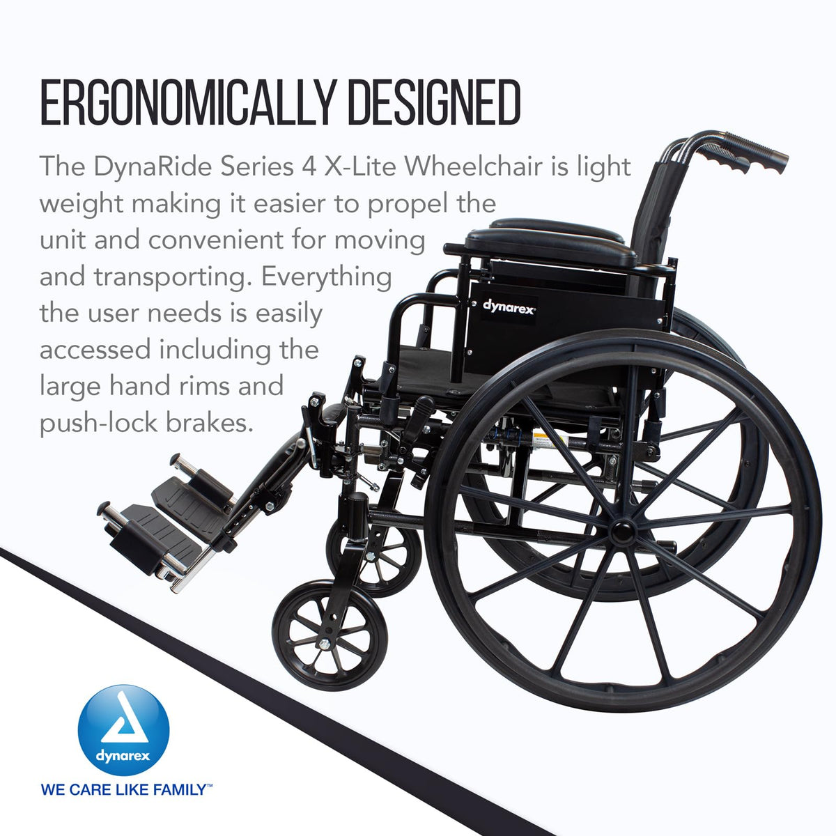 Black Nylon Wheelchair with Elevated Leg Rest M992004