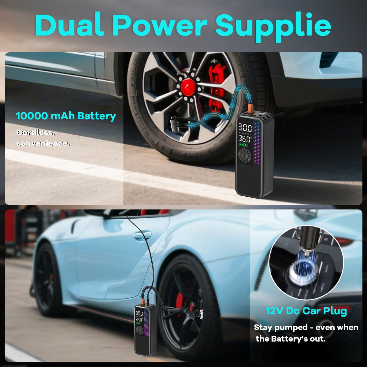 150PSI Portable Cordless Tire Inflator Air Compressor I813403