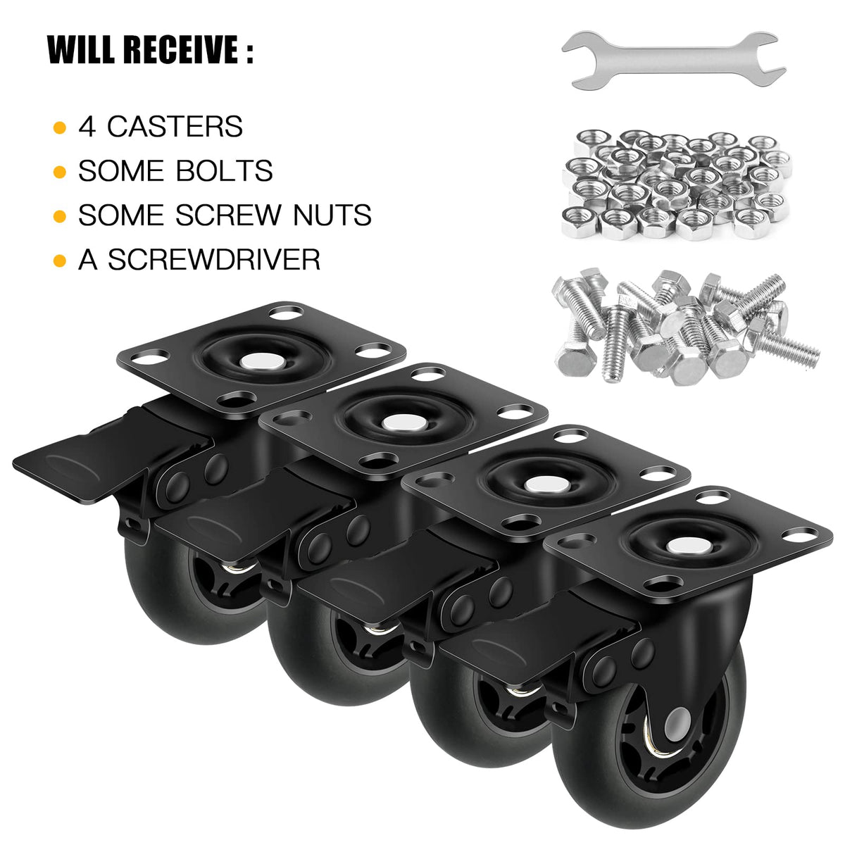 3” Lock Casters Set of 4 Heavy Duty I272390