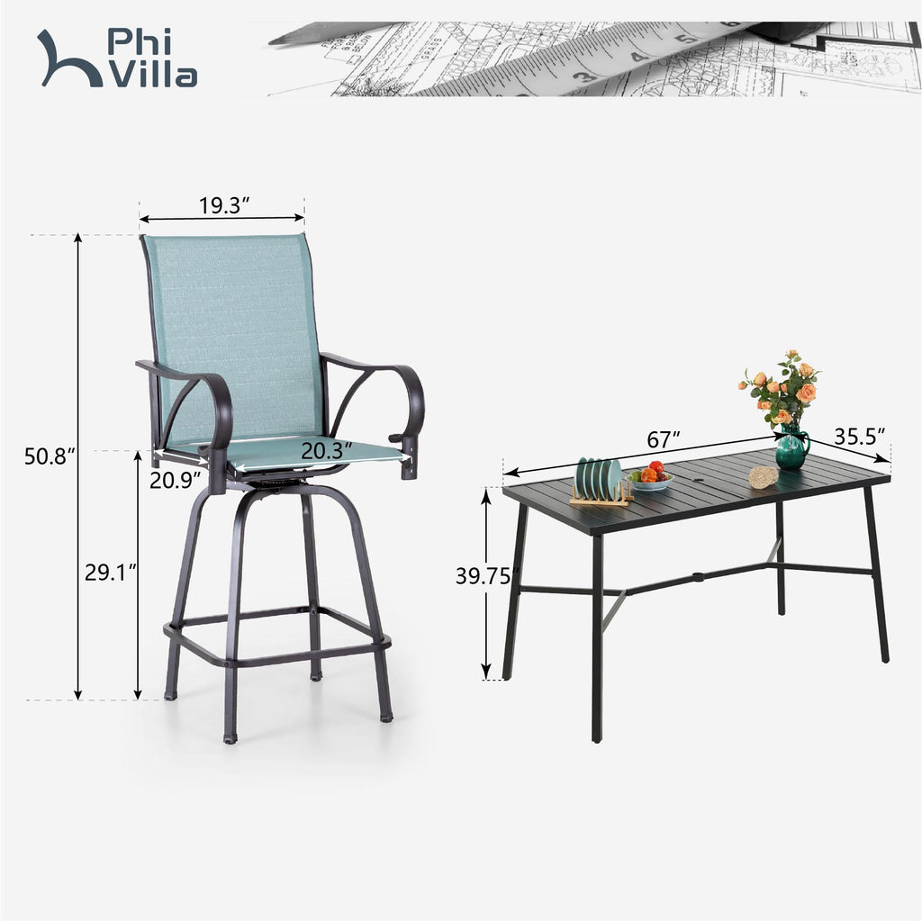 7 Piece Bar Height Patio Dining Set Q72509