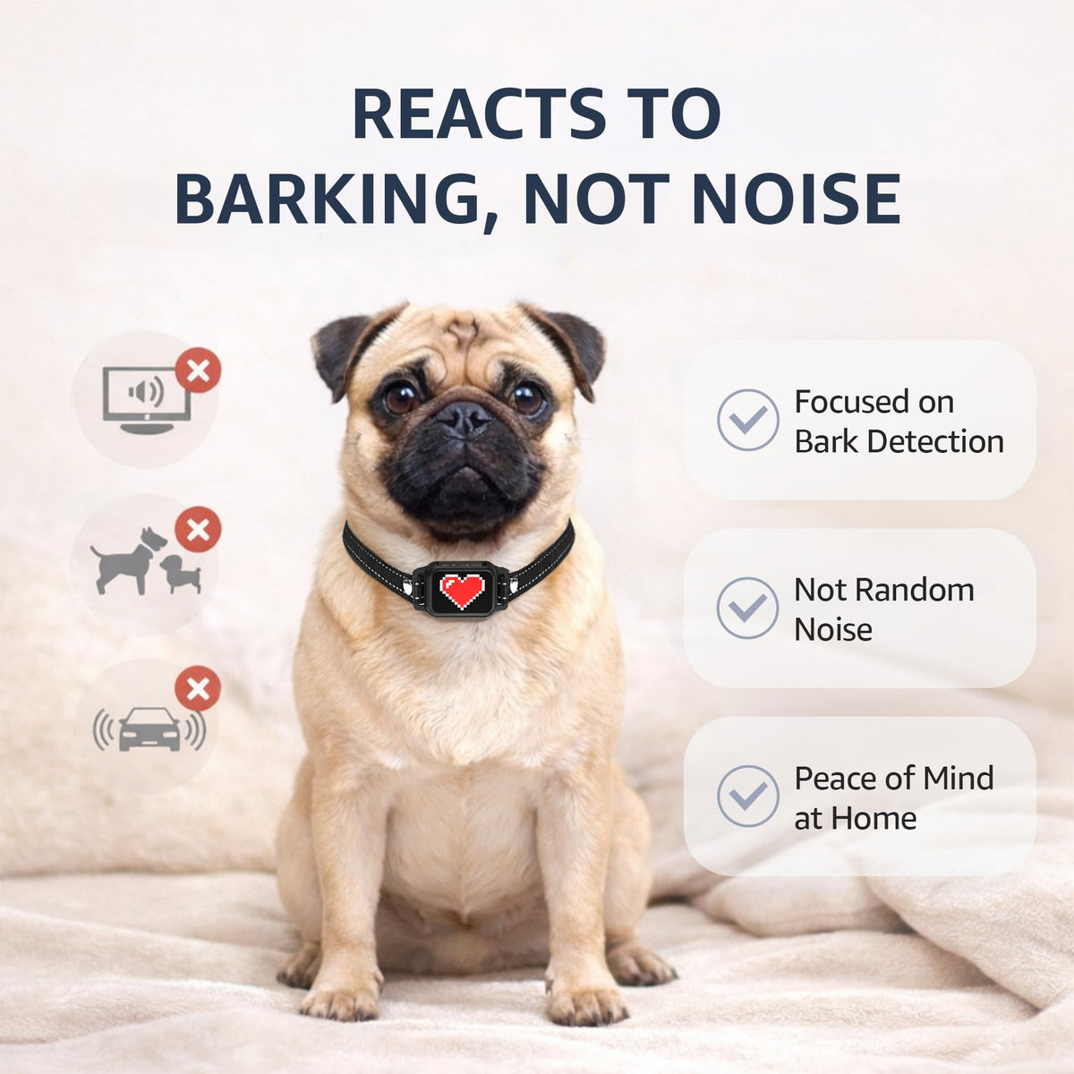 Small Dogs Bark Collar with Magnetic Charging W9080