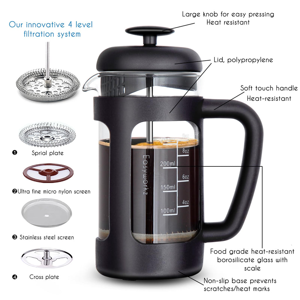 12 oz Borosilicate Glass French Press K2531