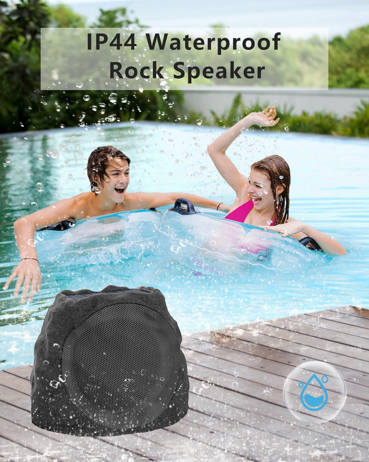 Waterproof Solar Powered Rechargeable Bluetooth Outdoor Speakers V114