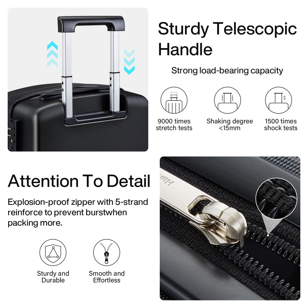 16 Inch Underseat Hard Shell Carry On Luggage with TSA Lock O618