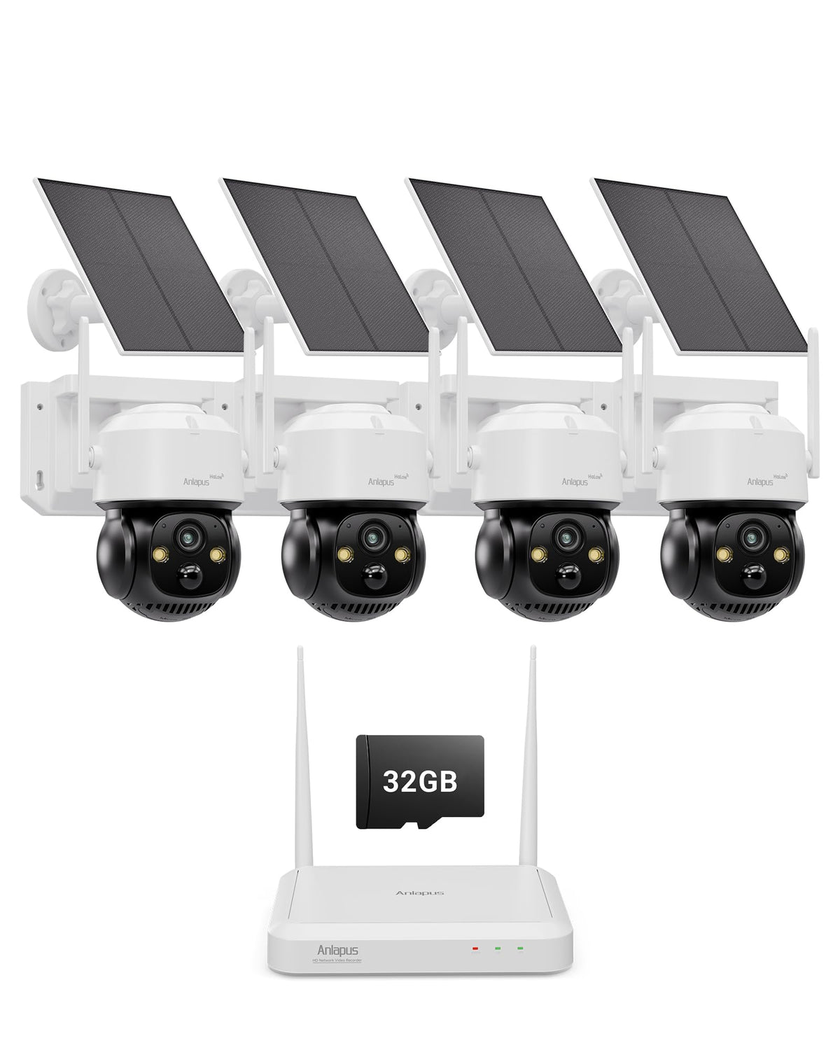 4MP 360° Pan Tilt Solar 4 Camera Security System B9880