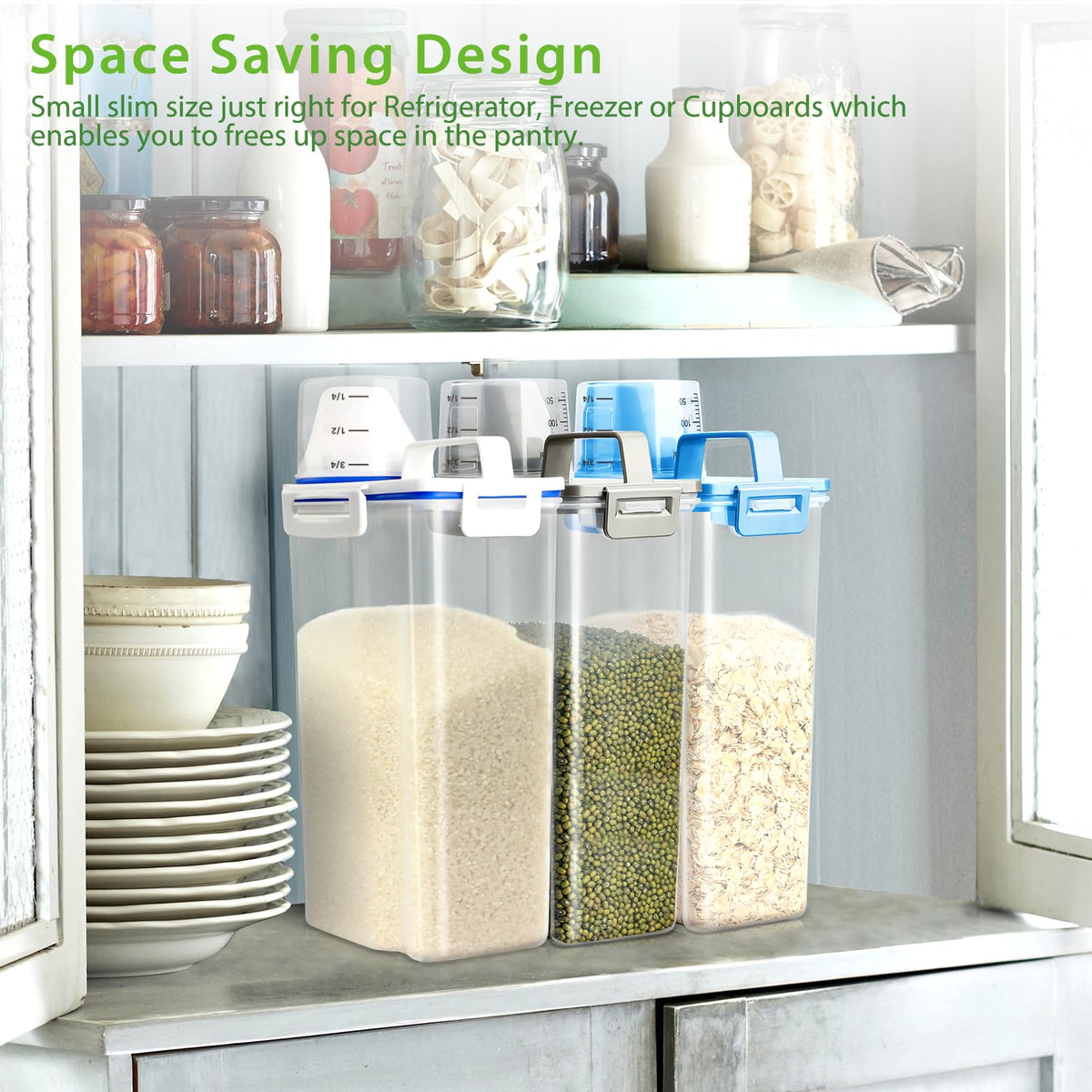 Airtight Rice Storage Container with Measuring Cup K487473