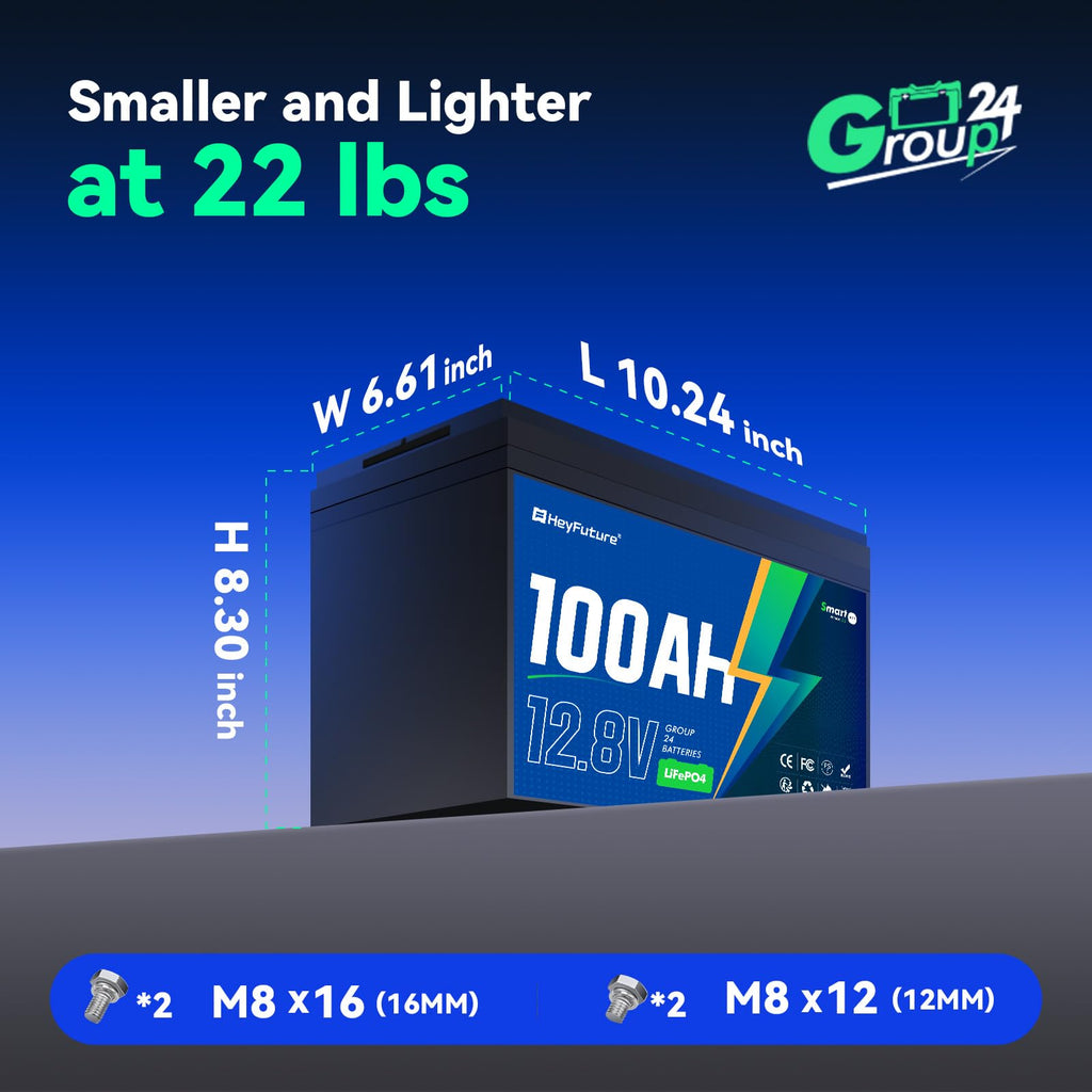 12V 100Ah Bluetooth LiFePO4 Battery W1383