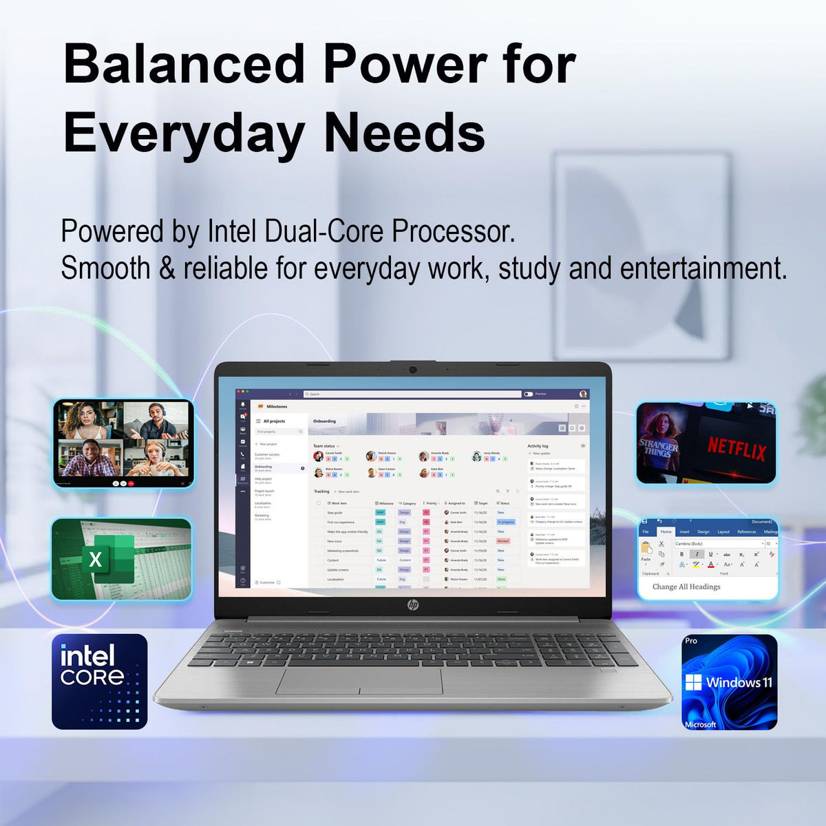 Laptop Intel Processor 8GB DDR4 RAM 512GB SSD 15.6" FHD Display Windows 11 Pro O93088