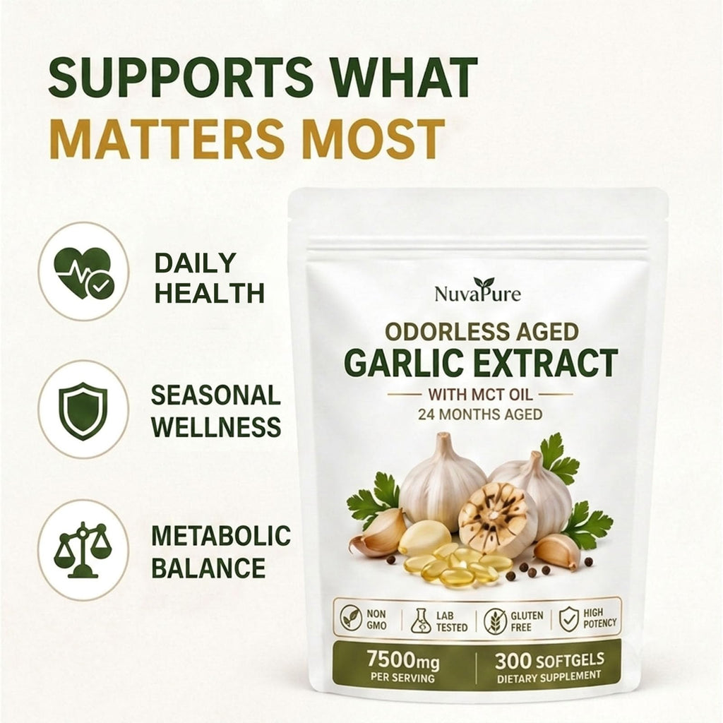 Odorless Aged Garlic Extract Supplement, 300 Softgels Z163299