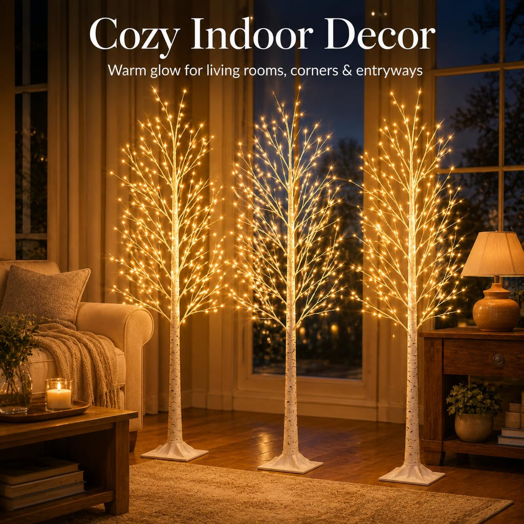 4FT 64 LEDs Birch Tree with Lights K830