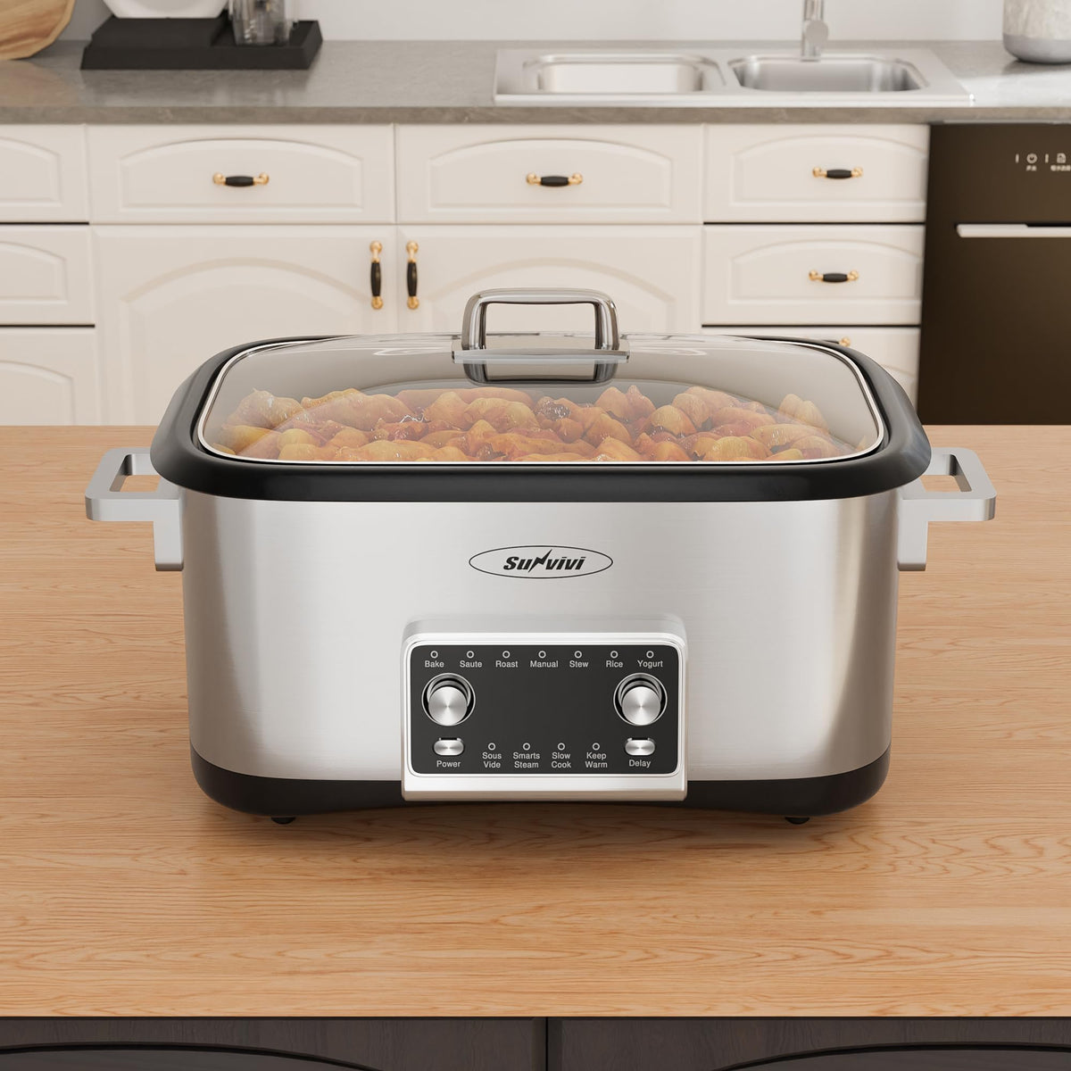 8 Quart Programmable Slow Cooker with Non-stick Pot P4856