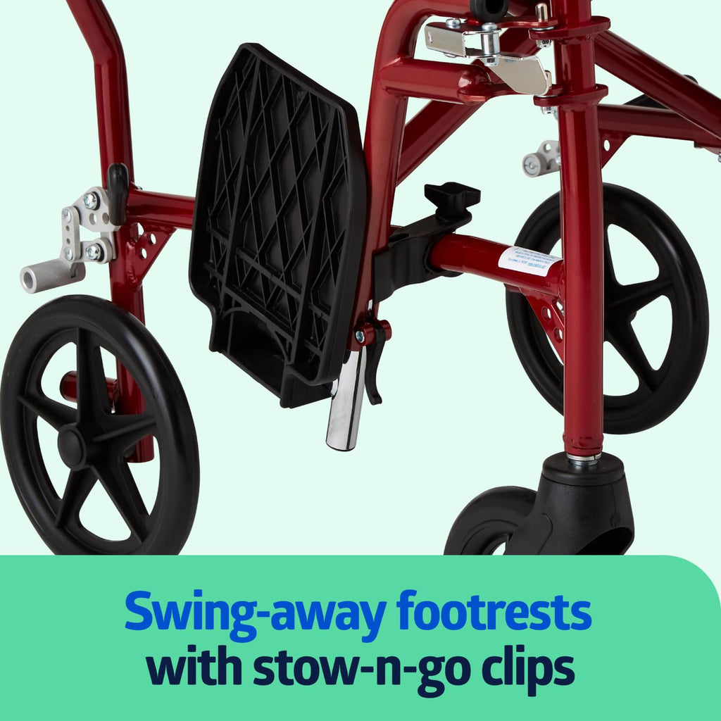 Ultra Lightweight Foldable Transport Wheelchair 19-Inch Seat N79198