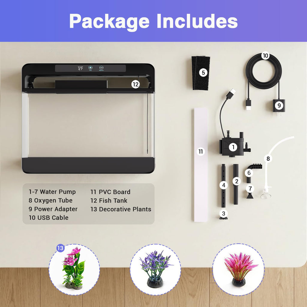 3 Gallon Black Aquarium Starter Kit U878
