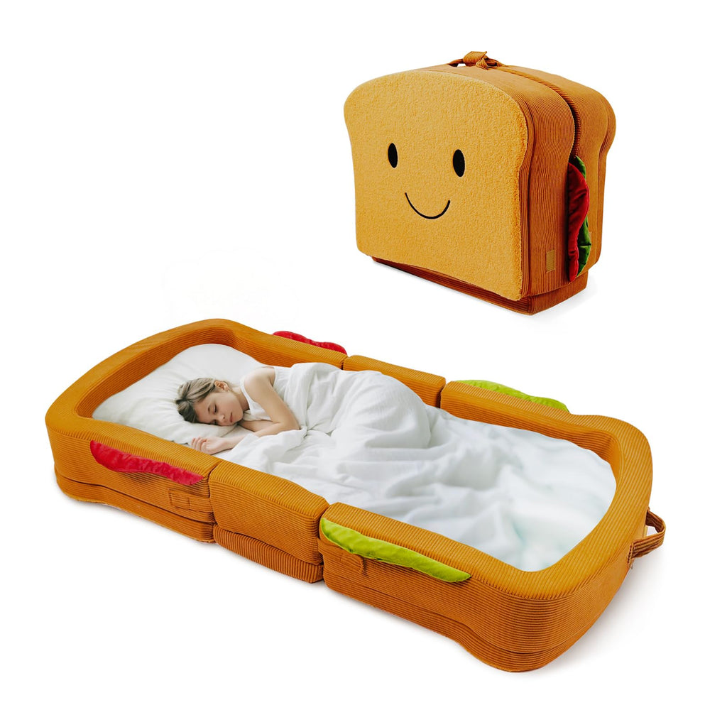 Portable Foldable Soft Foam Toddler Travel Bed with Safety Rail N111230