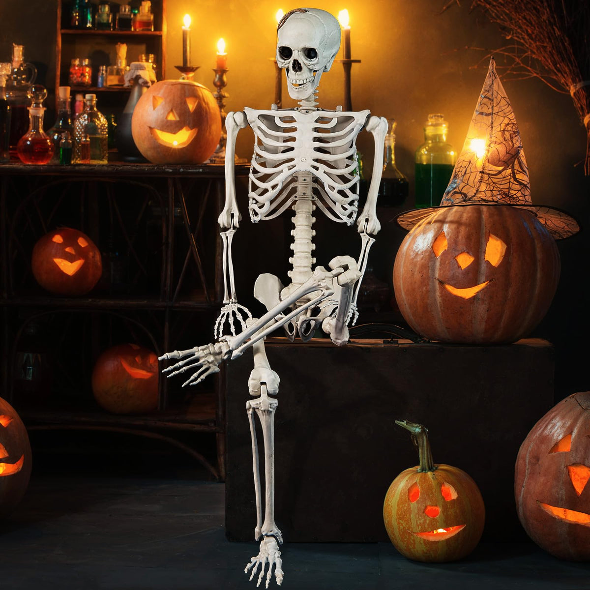 5.4 FT Life Size Posable Skeleton Decoration B499