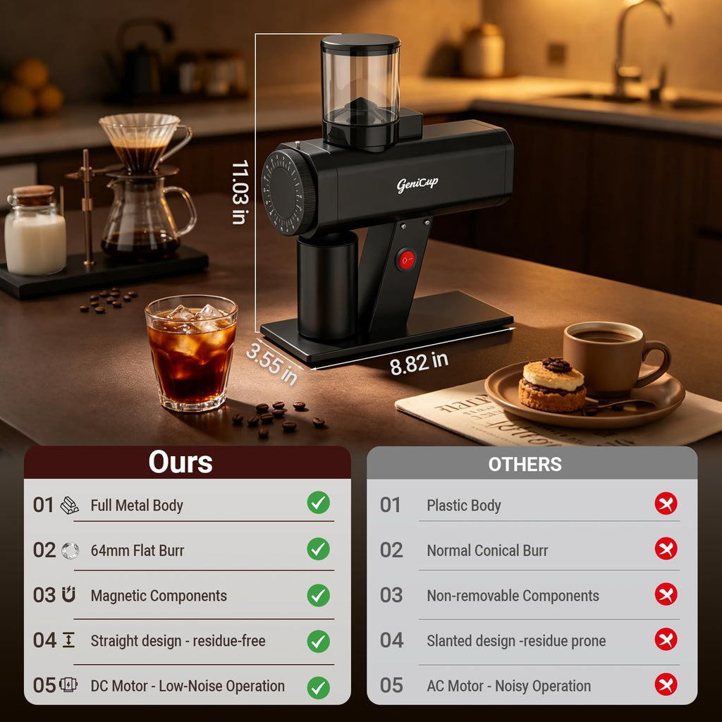 64mm Flat Burr Coffee Grinder with 35 Grind Settings D47192