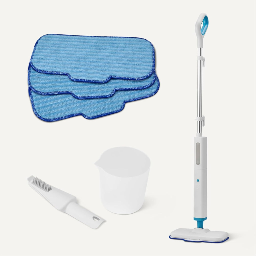 Steam Mop for Sealed Hard Floors, 3 Washable Pads, 20-Foot Cord, White K256664