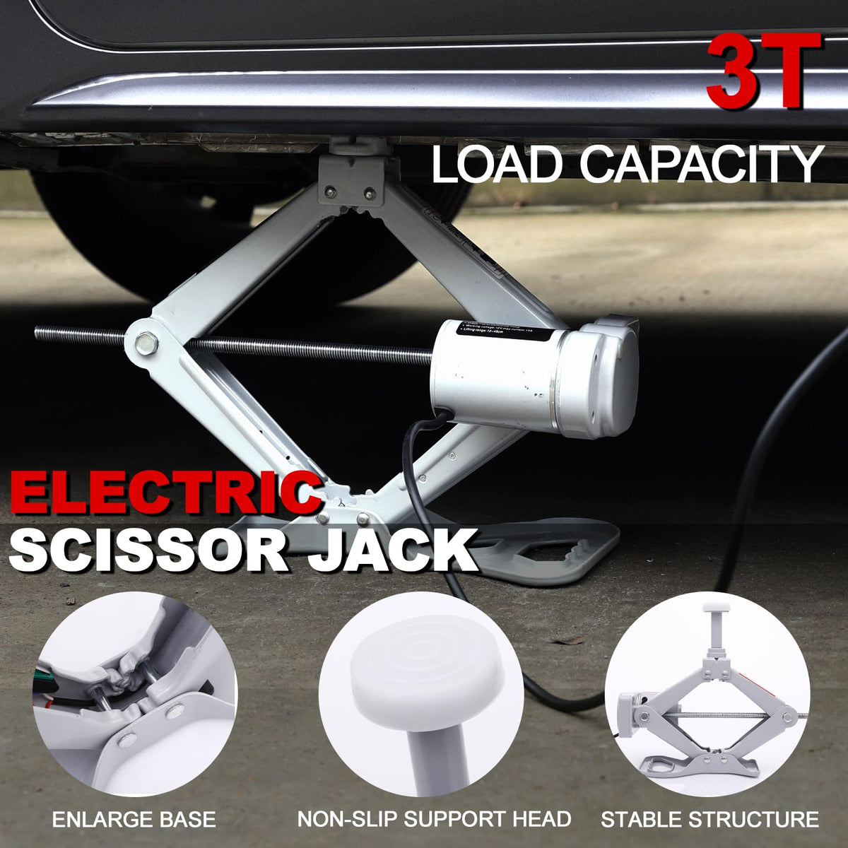 Electric Car Jack 3 Ton 12V Scissor Jack with Impact Wrench Z1960