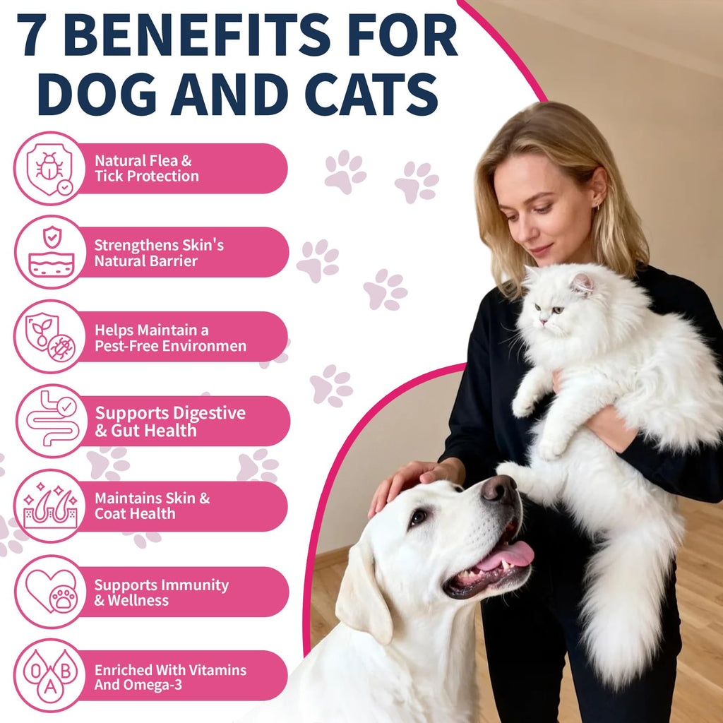 Natural Oral Flea and Tick Drops with Multivitamin for Pets H454903
