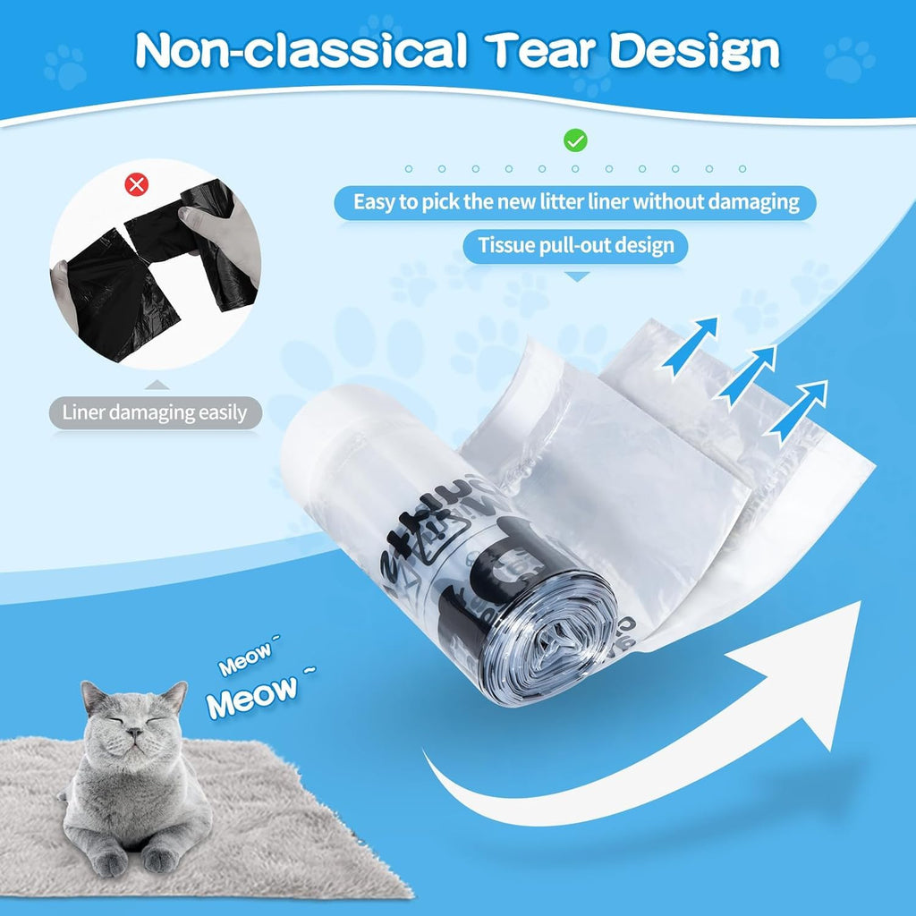 Litter Box Liners 100 Count Leak-Proof Drawstring Z72717