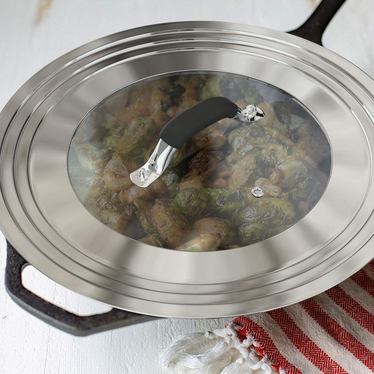 Stainless Steel Universal Lid for Pans Pots Fits 8.25 9 10 11 12 Inch N699