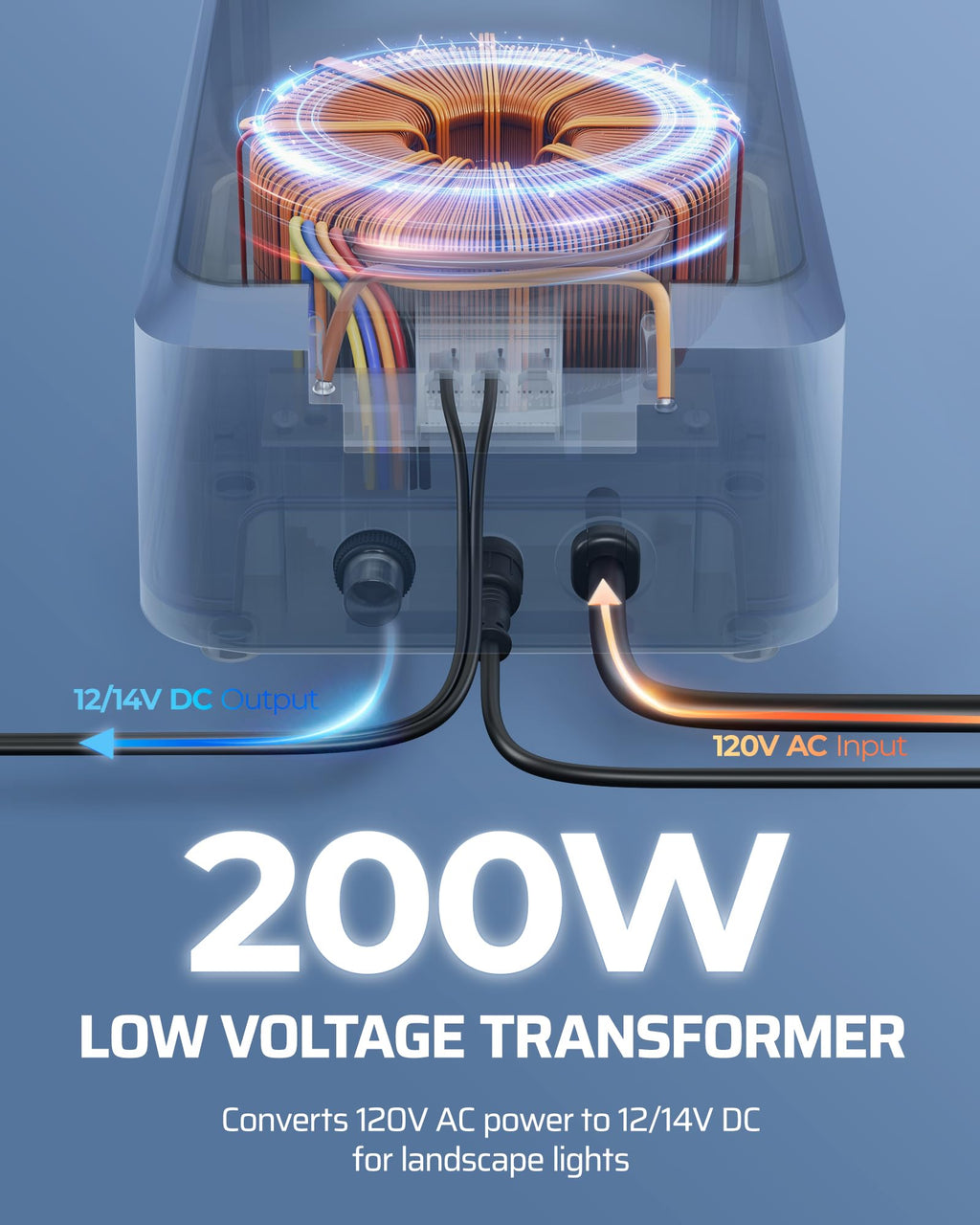 200W Low Voltage Landscape Transformer G55432