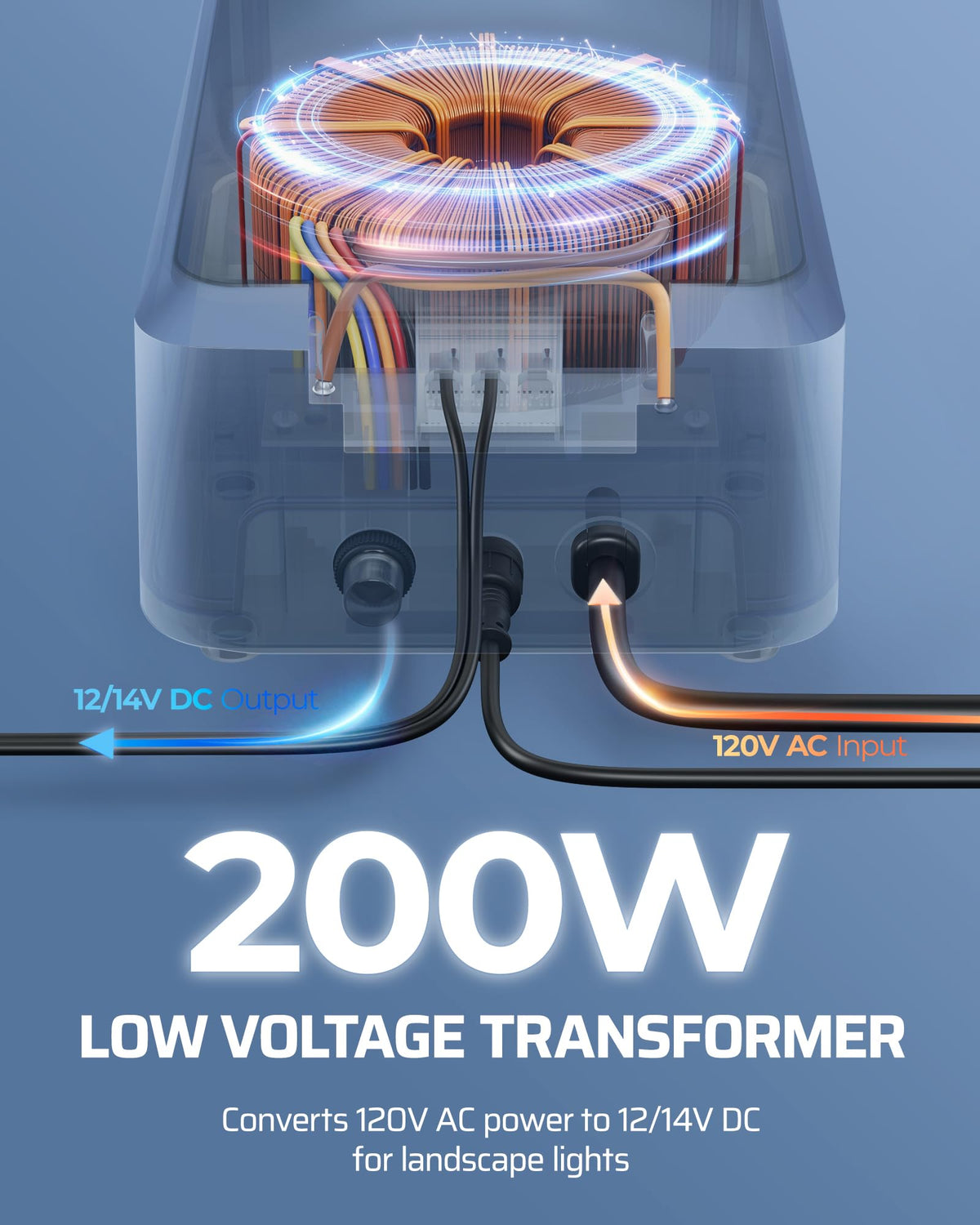 200W Low Voltage Landscape Transformer G55432