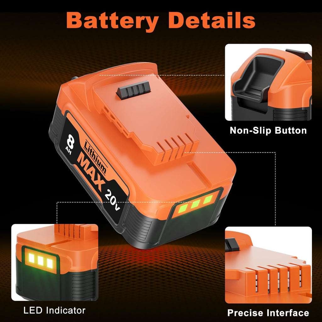 8000mAh Replacement Battery and Charger U67128