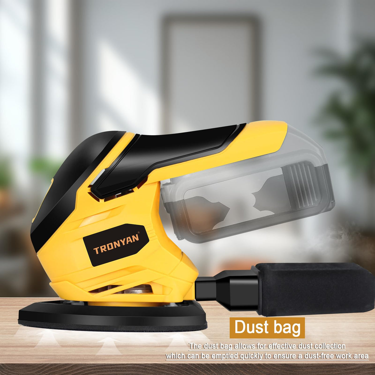Cordless Detail Sander, 12,000 OPM, 10Pcs Sandpapers, Dust Bag Q166357